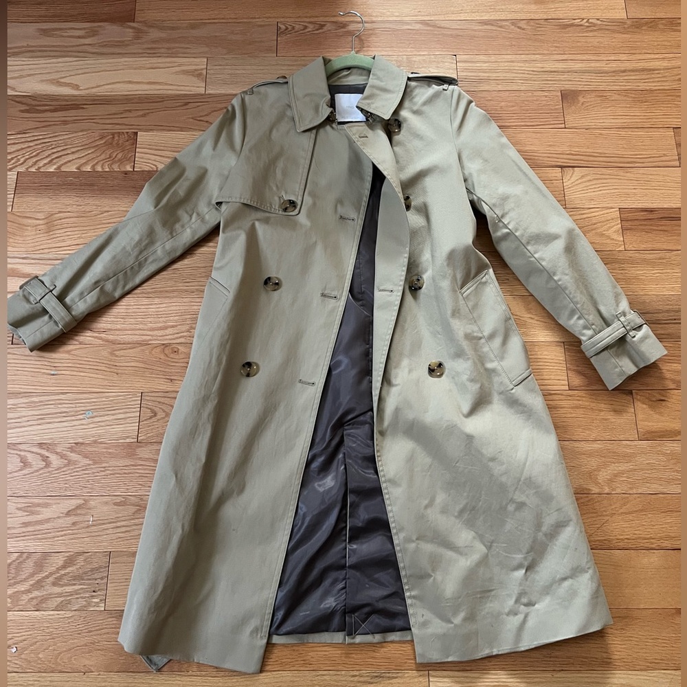 100% Cotton Mango Belt Classic Trench Coat